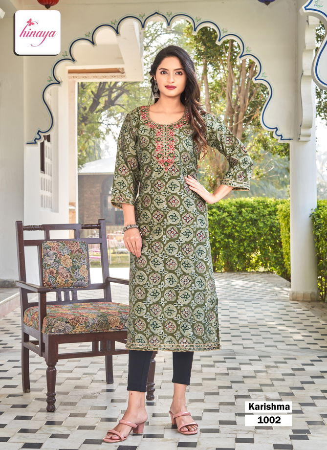 Karishma Vol 2 By Hinaya Modal Foil Printed Kurti With Bottom Wholesale Shop In Surat